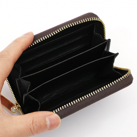 마르스 아코디언 지퍼 카드지갑(브라운)