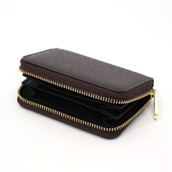 마르스 아코디언 지퍼 카드지갑(브라운)