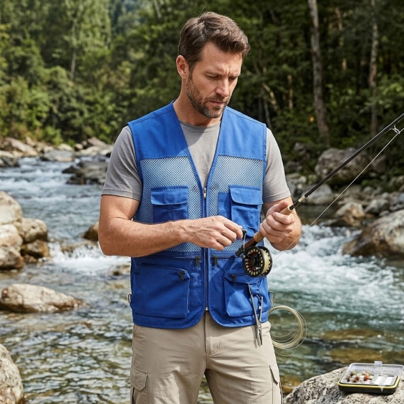 초경량 메쉬 레저 조끼 XL(블루)