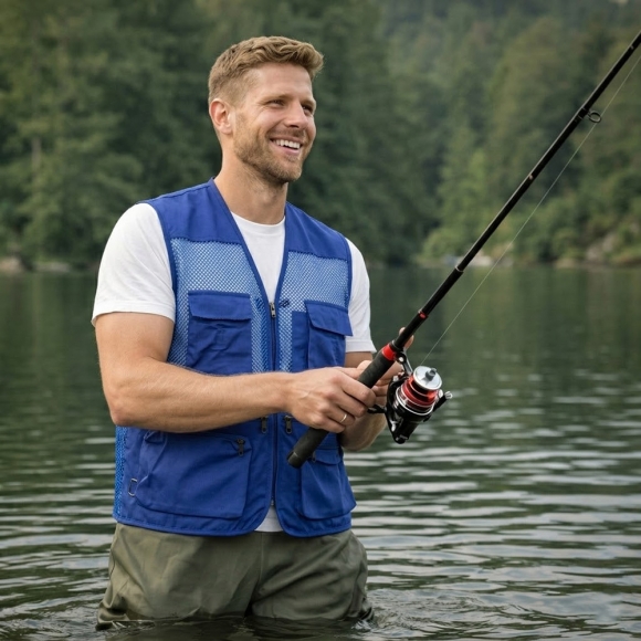 초경량 메쉬 레저 조끼 XL(블루)