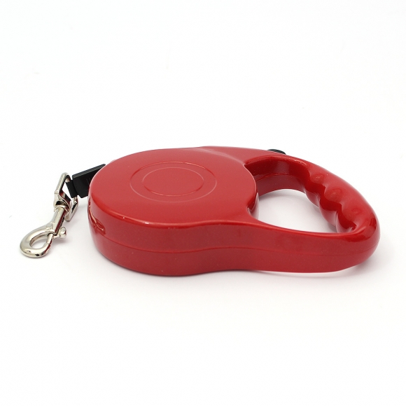 버튼 반려견 자동 리드줄(레드) (5m)