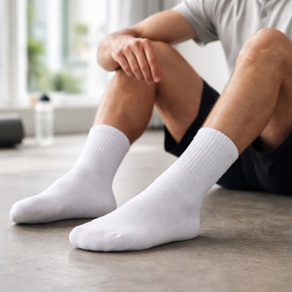 프로틱 쿠션 남성 스포츠양말(화이트)