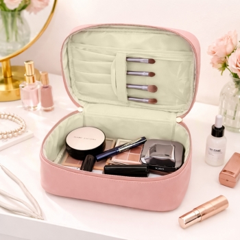 뷰티스타 대용량 메이크업 파우치(핑크)