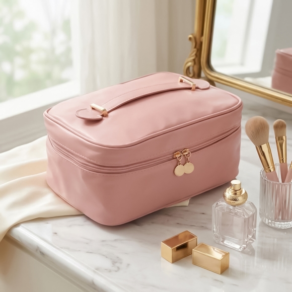 뷰티스타 대용량 메이크업 파우치(핑크)