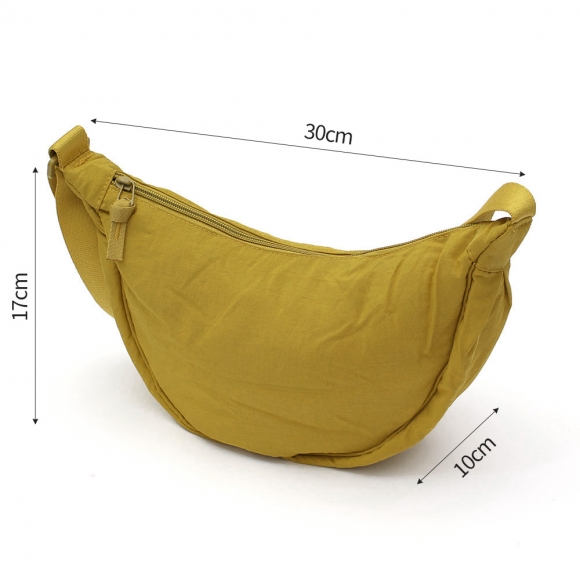 데일리 반달 크로스백(머스터드)