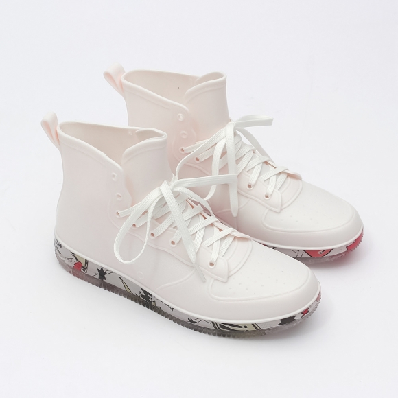 남성용 하이탑 레인부츠(260mm) (화이트)