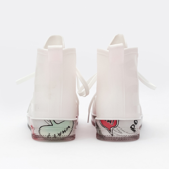 남성용 하이탑 레인부츠(260mm) (화이트)