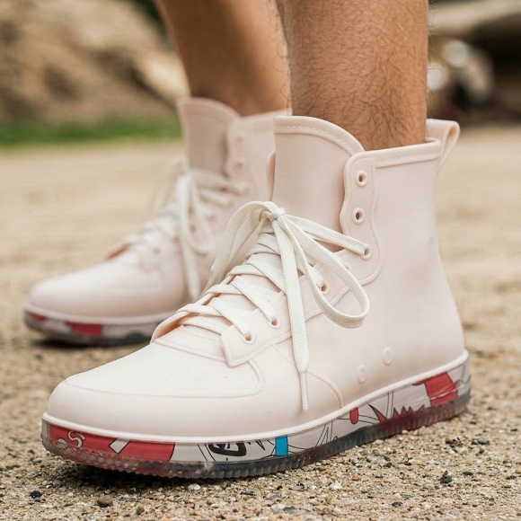 남성용 하이탑 레인부츠(270mm) (화이트)