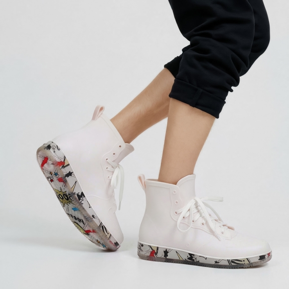 남성용 하이탑 레인부츠(270mm) (화이트)