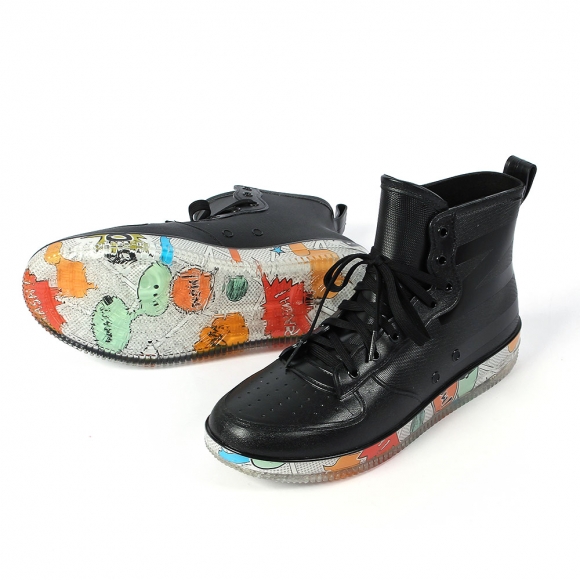 남성용 하이탑 레인부츠(260mm) (블랙)