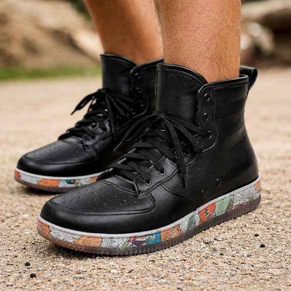 남성용 하이탑 레인부츠(260mm) (블랙)