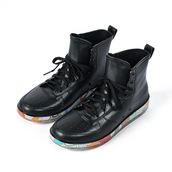 남성용 하이탑 레인부츠(260mm) (블랙)