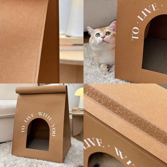 크래프트 페이퍼 스크래쳐 고양이 하우스 