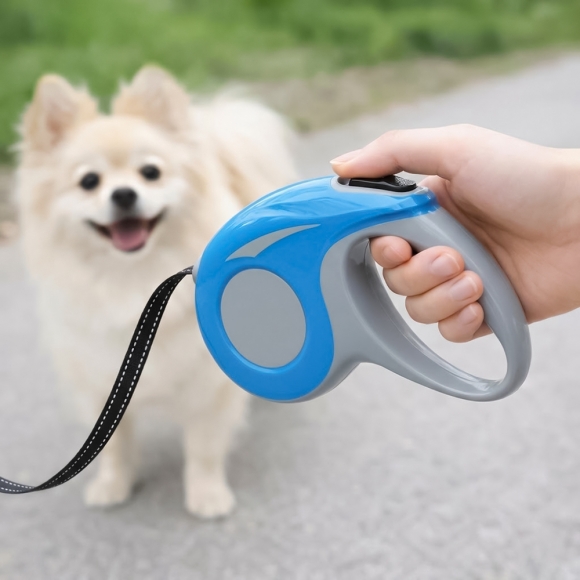 댕댕워크 반려견 자동 리드줄(블루) (3m)
