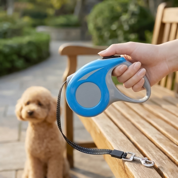 댕댕워크 반려견 자동 리드줄(블루) (3m)