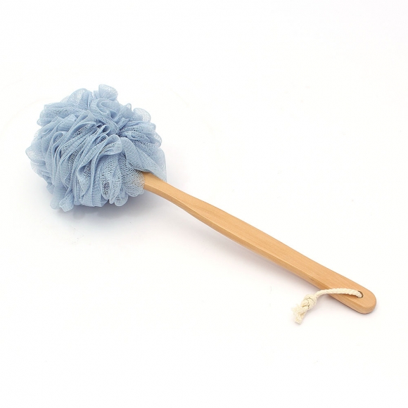 바스 우드 손잡이 샤워볼(블루)