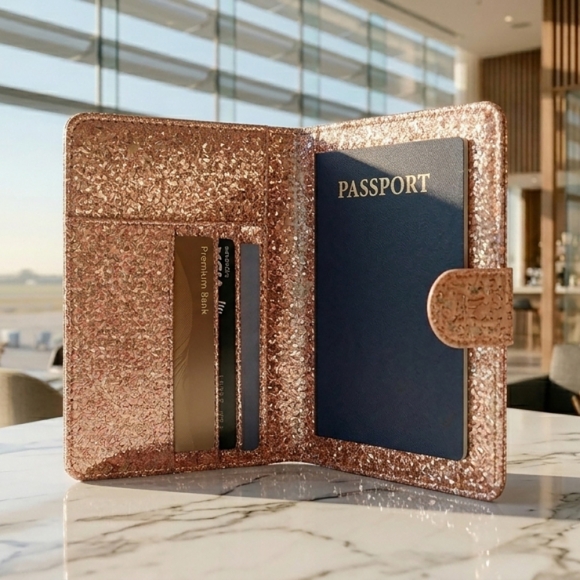 트레비엘 RFID차단 여권지갑(로즈골드)