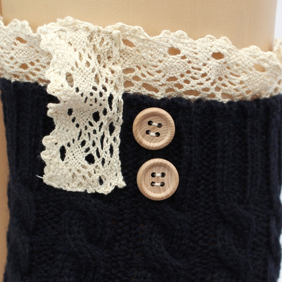 리나 레이스 레그워머(네이비)