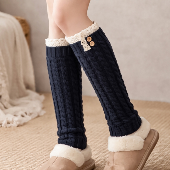 리나 레이스 레그워머(네이비)