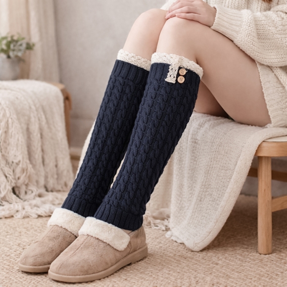 리나 레이스 레그워머(네이비)