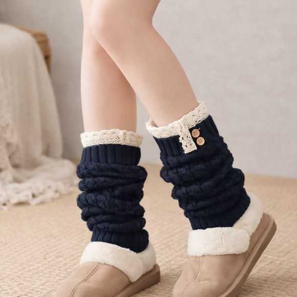 리나 레이스 레그워머(네이비)