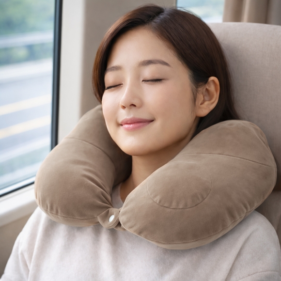 넥플로우 펌핑 에어 목베개(브라운)