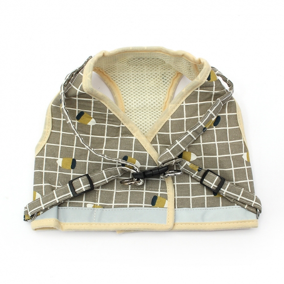 러브잇 강아지 하네스+리드줄 세트(XL) (옐로우)