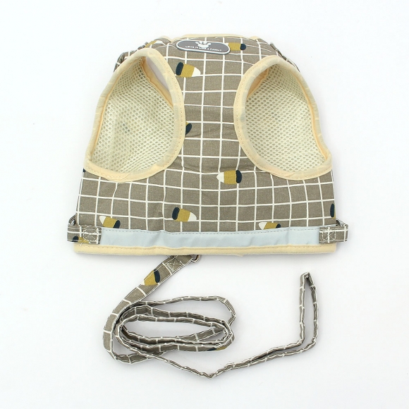 러브잇 강아지 하네스+리드줄 세트(XL) (옐로우)