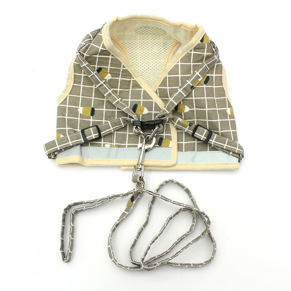 러브잇 강아지 하네스+리드줄 세트(XL) (옐로우)