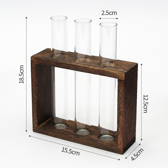 꽃과여백 우드프레임 시험관 꽃병(3구)