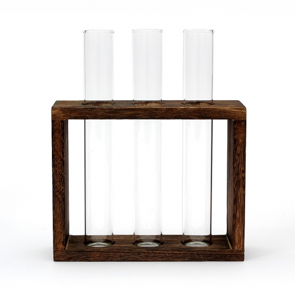 꽃과여백 우드프레임 시험관 꽃병(3구)