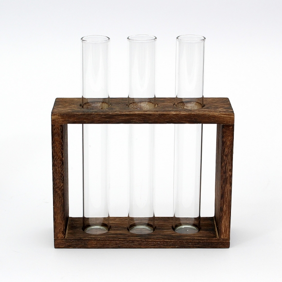 꽃과여백 우드프레임 시험관 꽃병(3구)