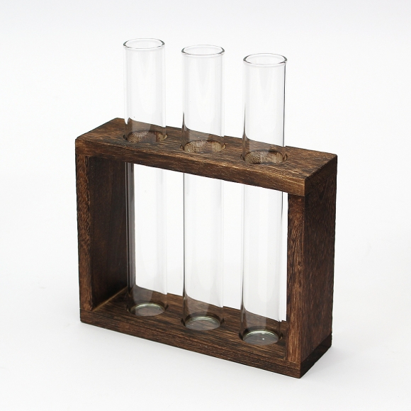 꽃과여백 우드프레임 시험관 꽃병(3구)