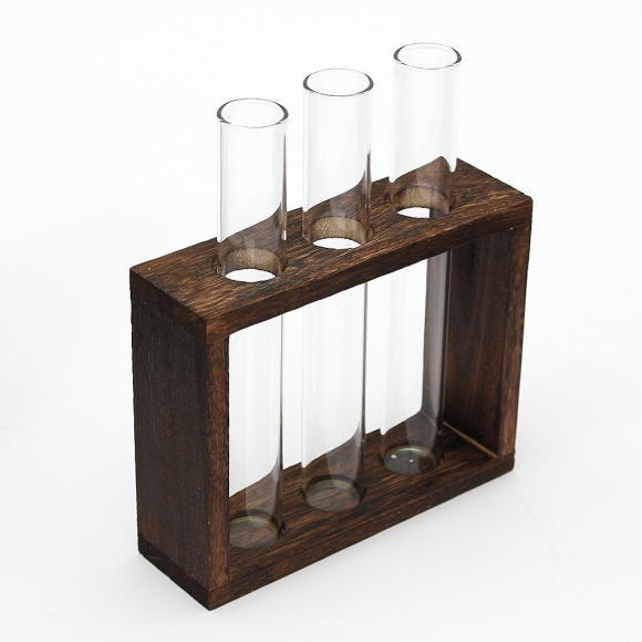 꽃과여백 우드프레임 시험관 꽃병(3구)