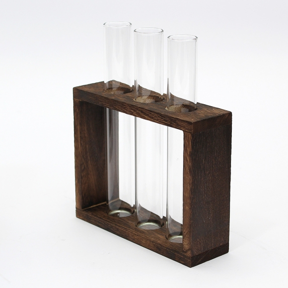 꽃과여백 우드프레임 시험관 꽃병(3구)