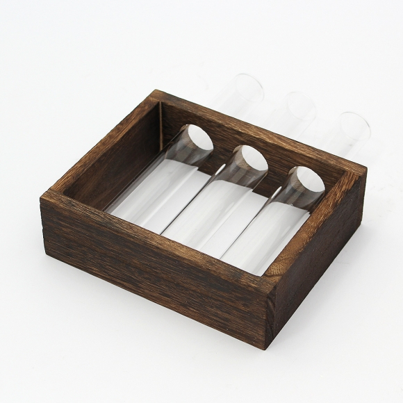 꽃과여백 우드프레임 시험관 꽃병(3구)