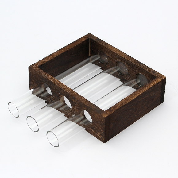 꽃과여백 우드프레임 시험관 꽃병(3구)