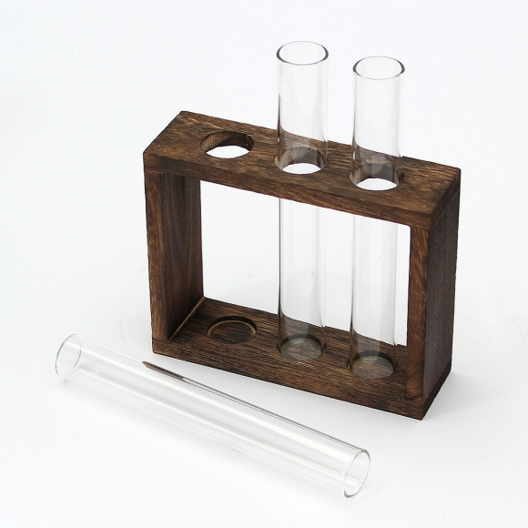 꽃과여백 우드프레임 시험관 꽃병(3구)