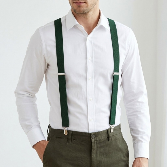 베이직 3클립 멜빵 2p세트(다크그린)