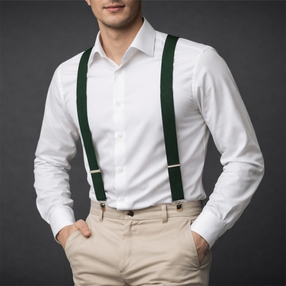 베이직 3클립 멜빵 2p세트(다크그린)