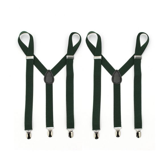 베이직 3클립 멜빵 2p세트(다크그린)