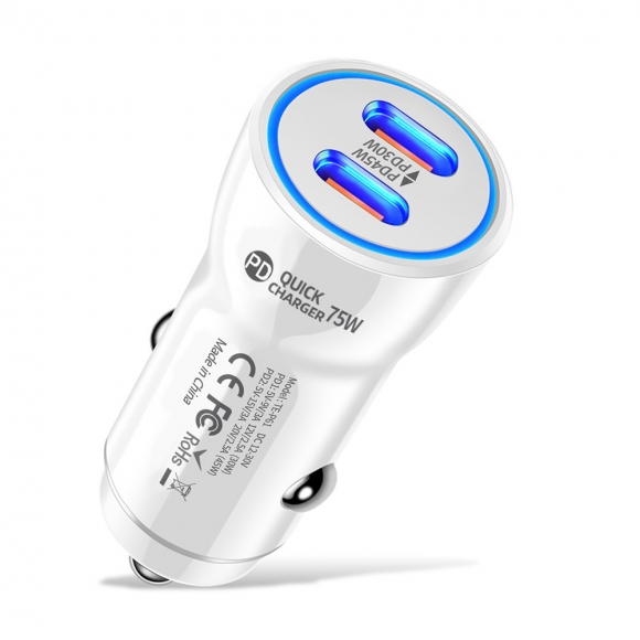 pd45+pd30 75w 차량용 충전기(화이트)