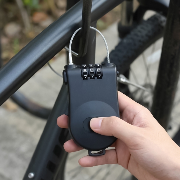 [영달철물] 세이프락 와이어 자물쇠 90cm(블랙)