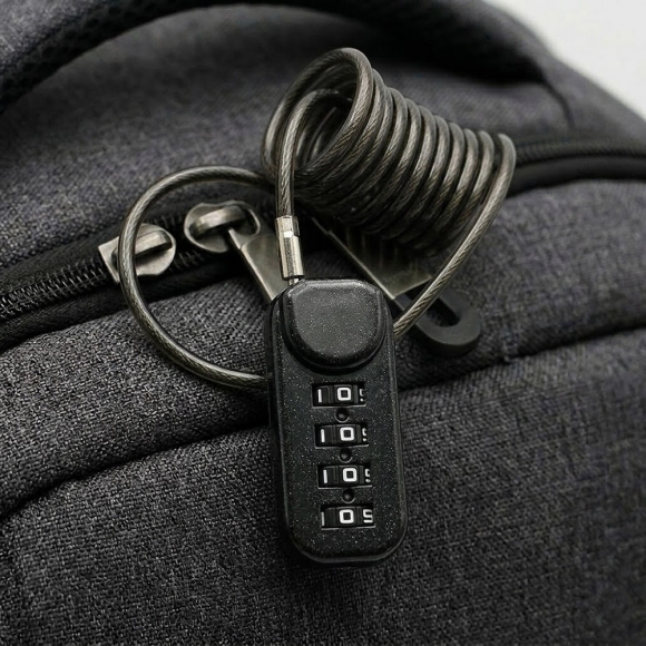 [영달철물] 락모어 와이어 자물쇠 110cm(블랙)