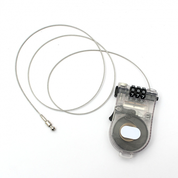 [영달철물] 세이프락 와이어 자물쇠 90cm(투명)