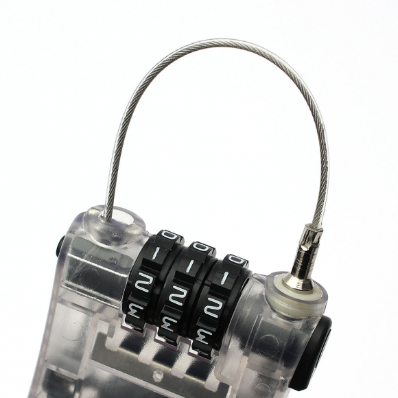 [영달철물] 세이프락 와이어 자물쇠 90cm(투명)