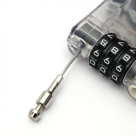 [영달철물] 세이프락 와이어 자물쇠 90cm(투명)