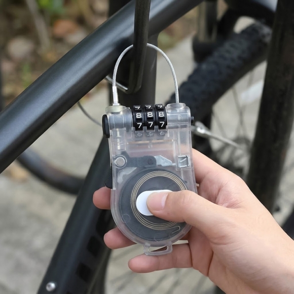 [영달철물] 세이프락 와이어 자물쇠 90cm(투명)