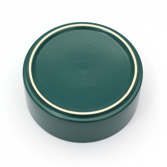 반려동물 우드받침 도자기식기(13cm) (그린)