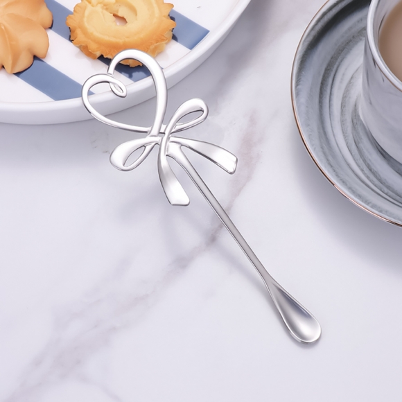 리본 컵걸이 티스푼(실버)